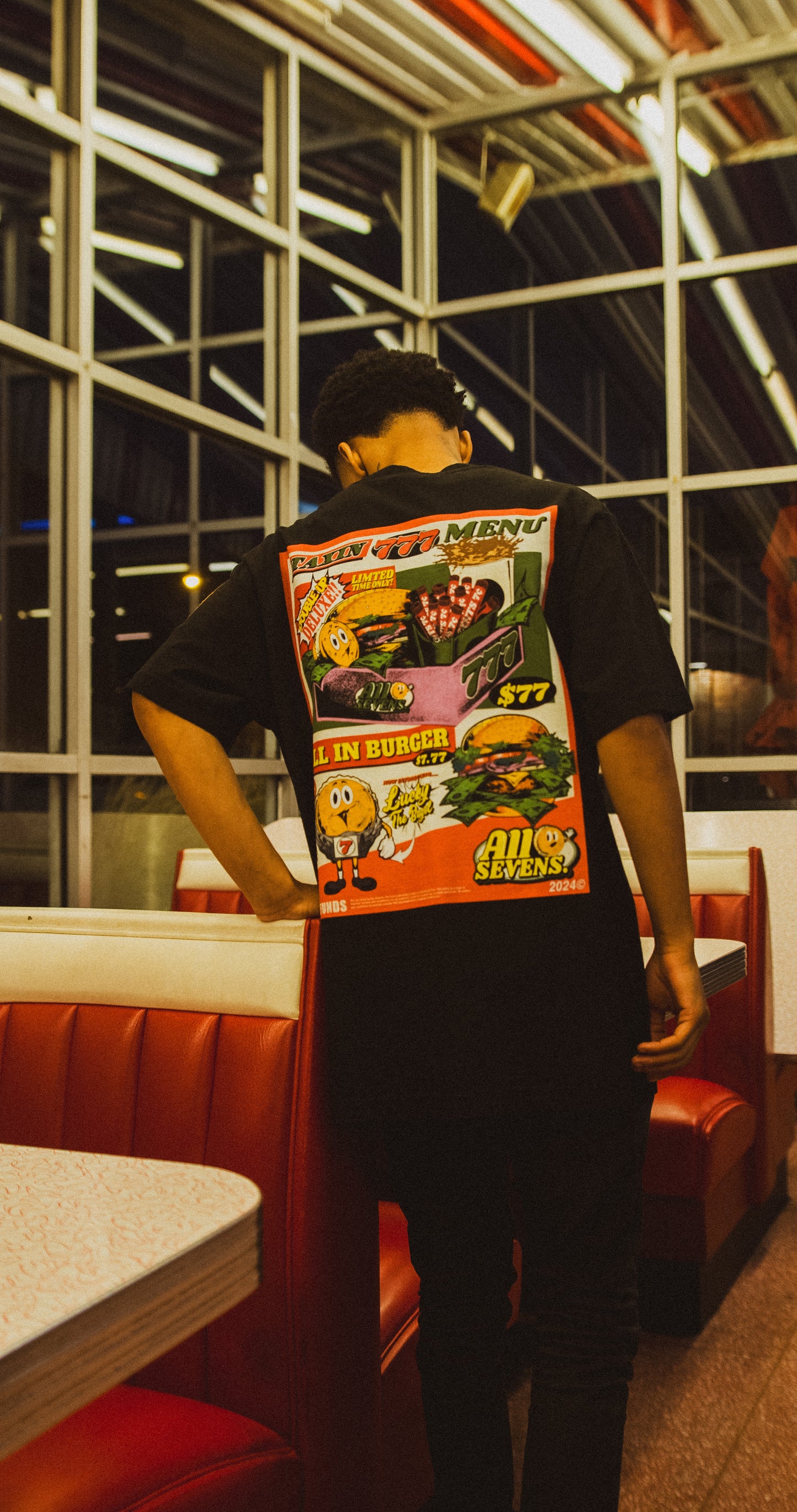 ALL SEVENS MARKET T-SHIRT “BURNT ENDS” BLACK